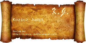 Kozicz Judit névjegykártya